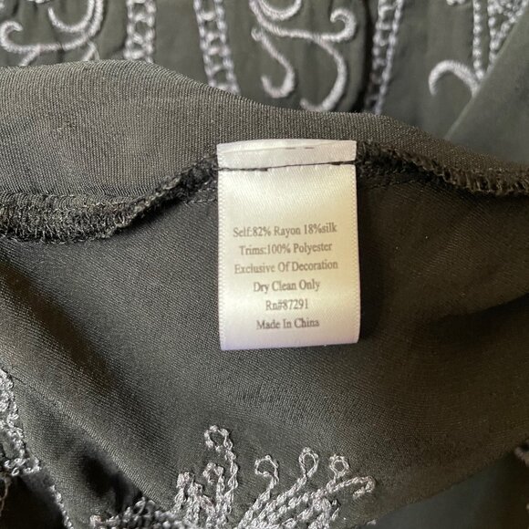 Johnny Was Black Velvet Kimono Jacket - Picture 7 of 8